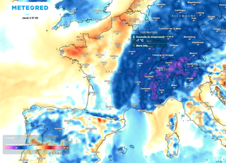 Le modèle européen confirme des températures encore négatives en France : jusqu'à -4°C prévus jeudi !