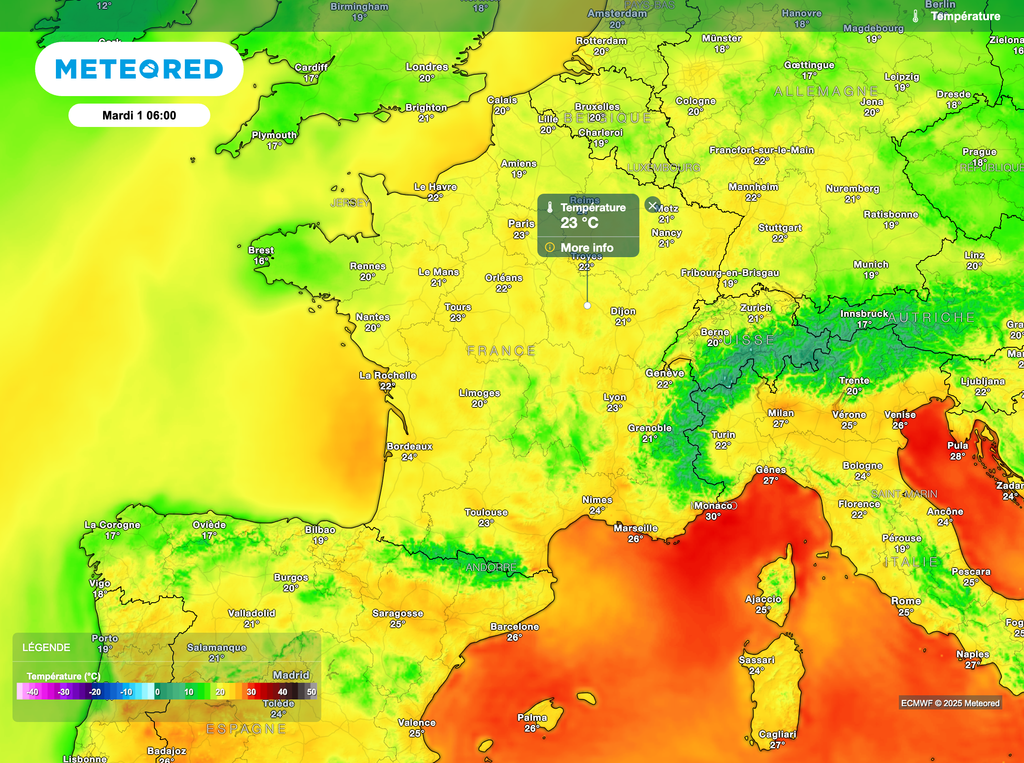 Tropical nights are expected in France. Tropical nights are expected in France. european model designates july 1