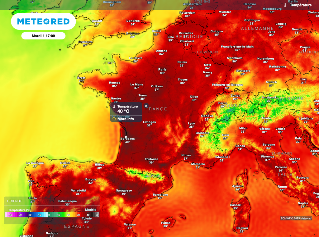 Exceptional and extended warmth will gain all of France. Exceptional and extended warmth will gain all of France.