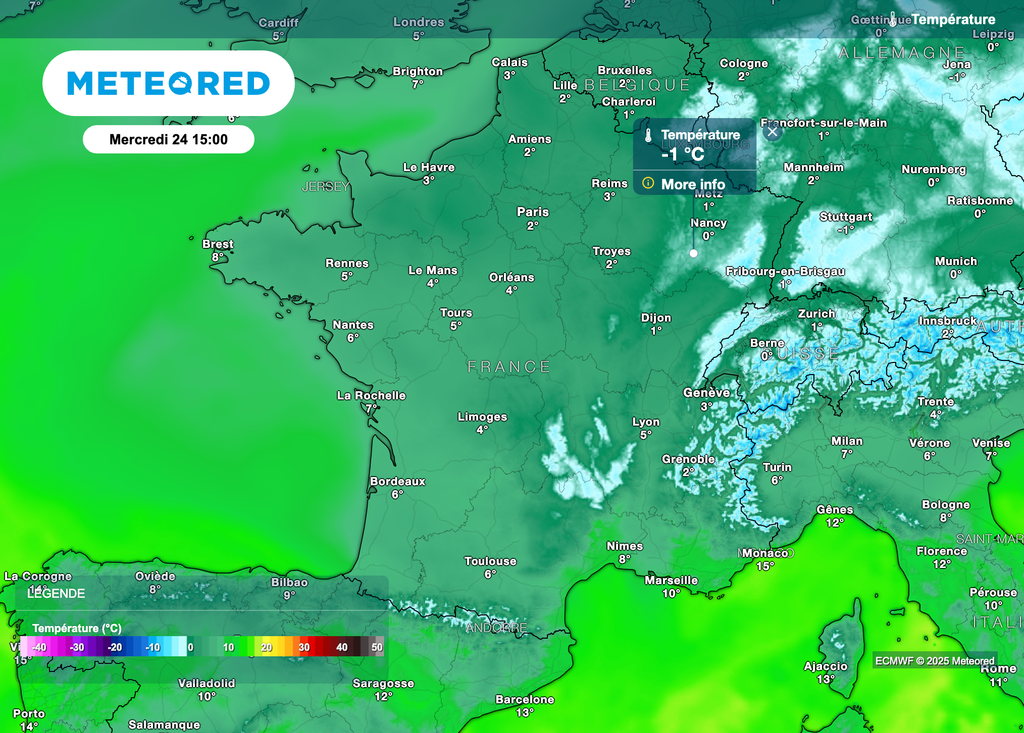 Des températures parfois négatives toute la journée sur le nord du pays ! Des températures parfois négatives toute la journée sur le nord du pays !