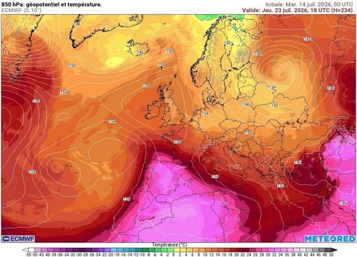 Le mod&egrave;le europ&eacute;en pr&eacute;voit un nouveau pic de chaleur en France d'ici sept jours