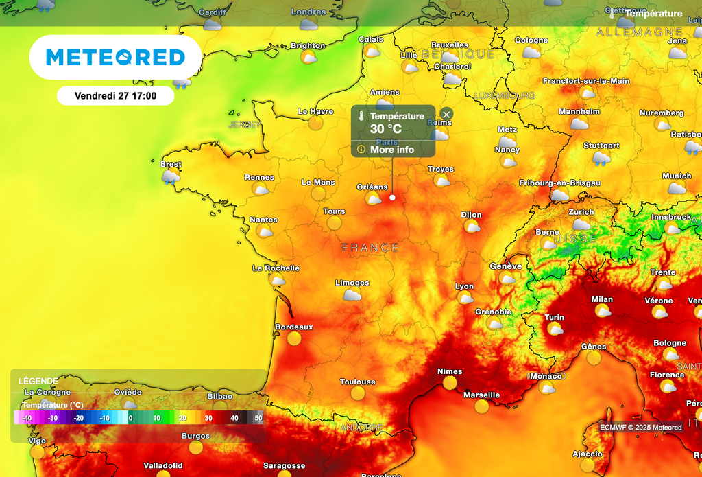 Températures toujours suffocantes vendredi près de la Méditerranée.
