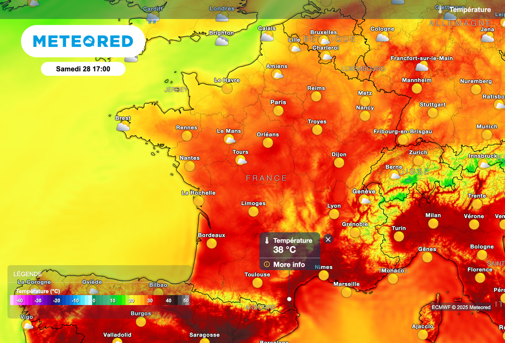 Températures proches de 40 degrés sur l'arrière pays méditerranéen.