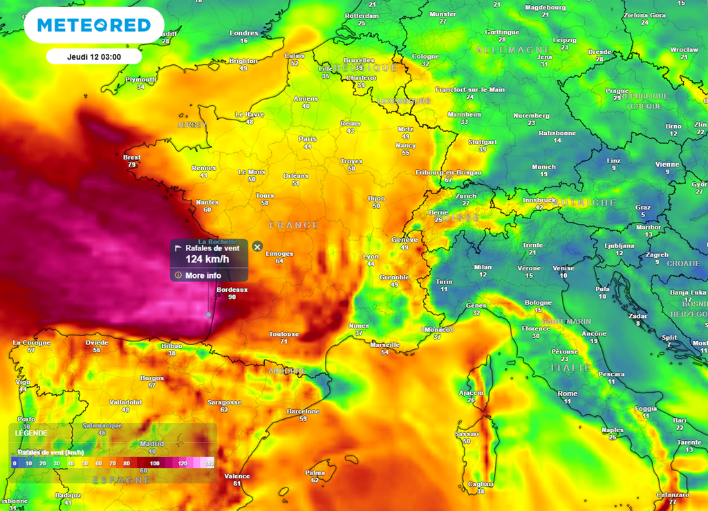 Les rafales de vent tempétueuses s'inviteront par le sud-ouest dans la nuit de mercredi à jeudi.
