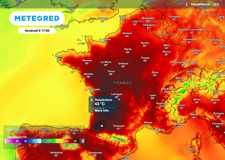 Le modèle GFS annonce parfois jusqu'à 42 degrés : est-ce raisonnable ? Découvrez les prévisions météo en France