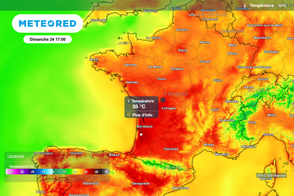 Plus de 35 degrés dans le sud-ouest de la France ! Plus de 35 degrés dans le sud-ouest de la France !