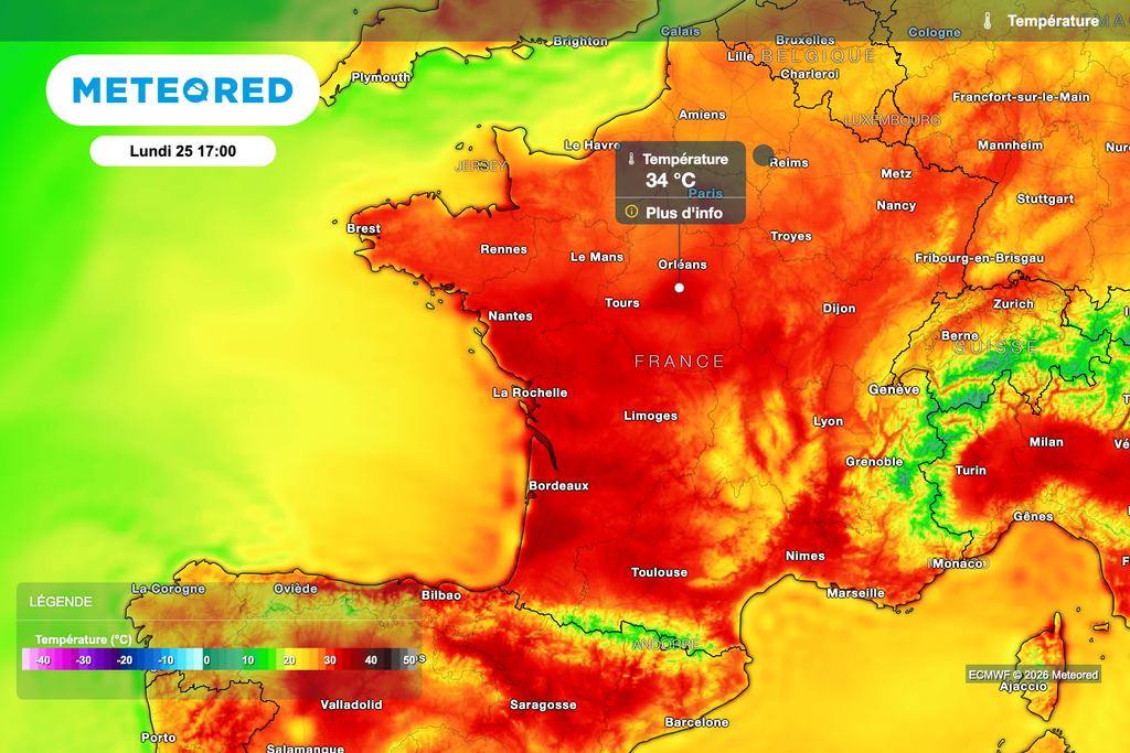Près de 35 degrés sur le nord du pays en début de semaine prochaine ! Près de 35 degrés sur le nord du pays en début de semaine prochaine !