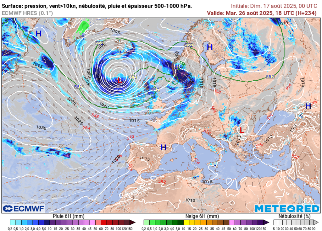 Les dépressions atlantiques auront tendance à apporter une météo plus variable surtout au nord.