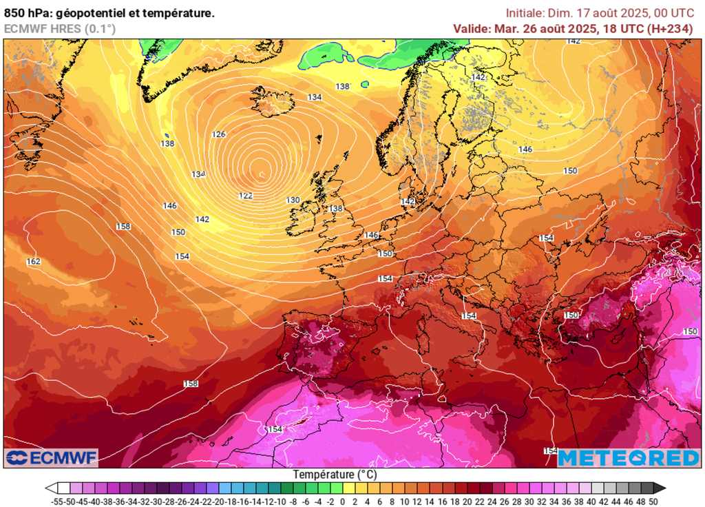 Le risque de canicule paraît à ce jour bien éloigné pour fin août et début septembre.