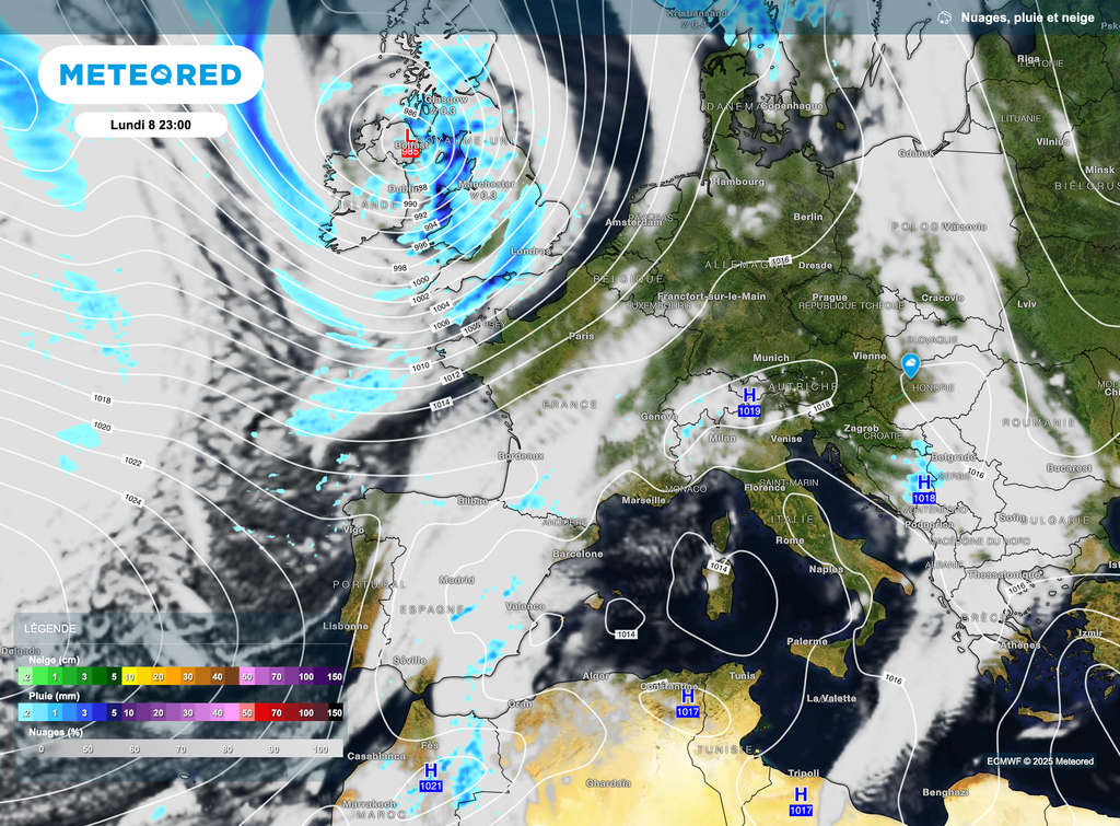L'influence dépressionnaire sera encore présente en début de semaine prochaine.