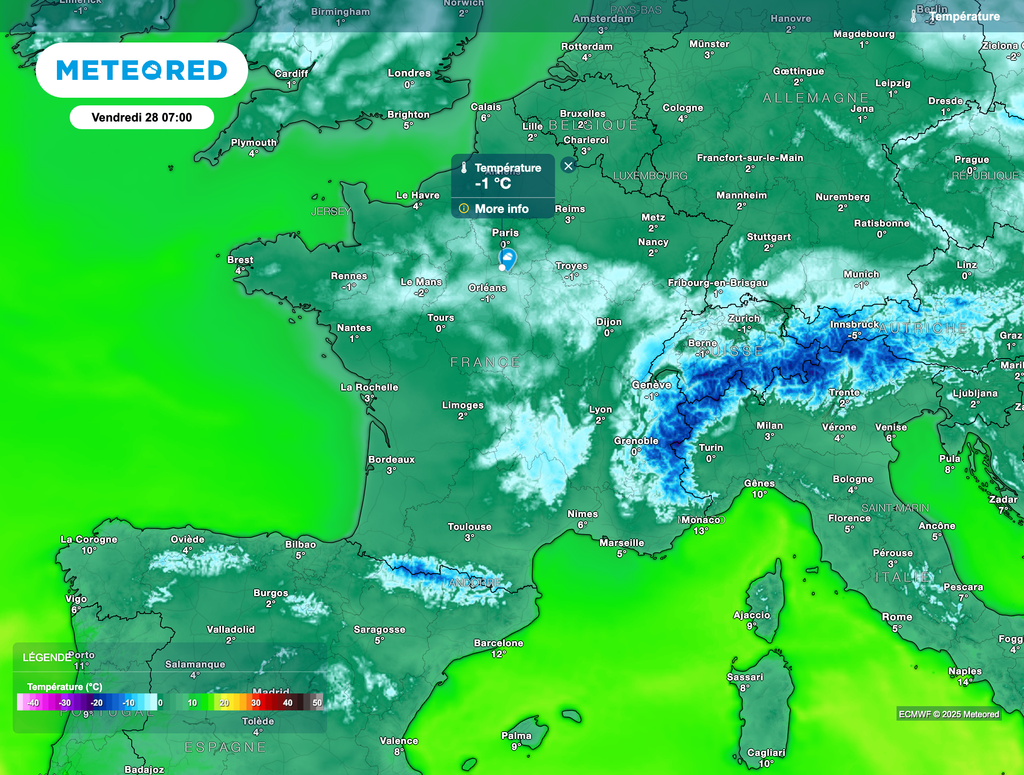 Le gel sera présent en matinée de vendredi.