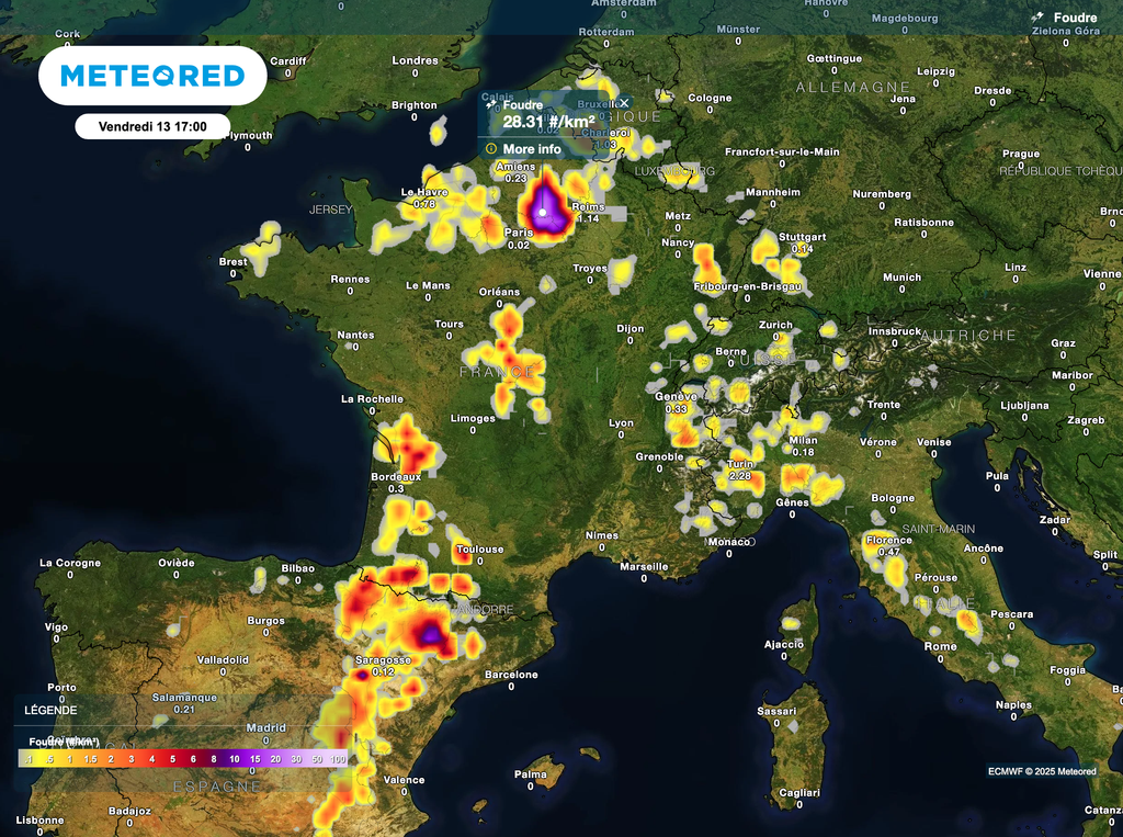 Orages violents attendus près de Paris d'ici la journée de vendredi.