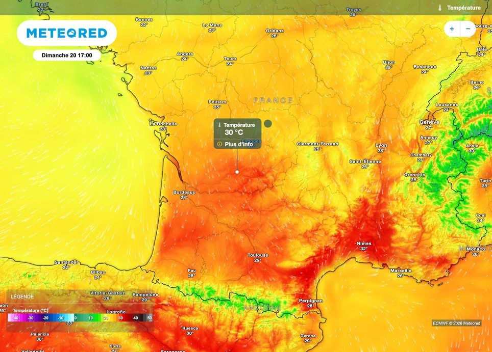 Une chaleur bien présente sur la moitié sud dimanche.