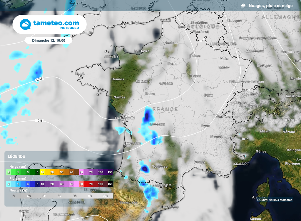 Des orages locaux sont possibles dès la nuit de samedi à dimanche matin sur la moitié ouest. Des orages locaux sont possibles dès la nuit de samedi à dimanche matin sur la moitié ouest.