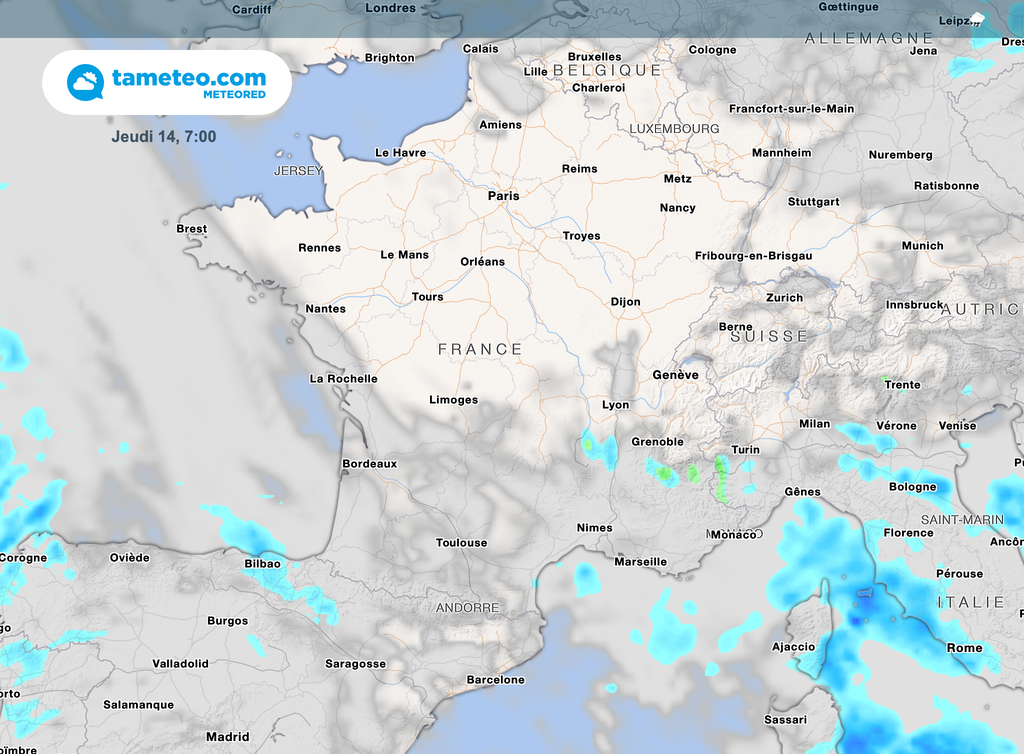 C'est sur la moitié Sud que le temps s'annonce plus humide, plaquant un peu les pollens au sol. C'est sur la moitié Sud que le temps s'annonce plus humide, plaquant un peu les pollens au sol.