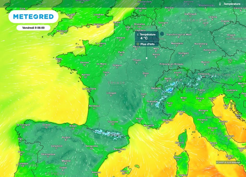 De la fraîcheur bien installée poru ce vendredi matin.