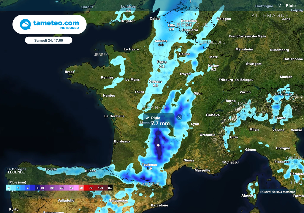 Une météo instable sur une grande partie de la France samedi après-midi.
