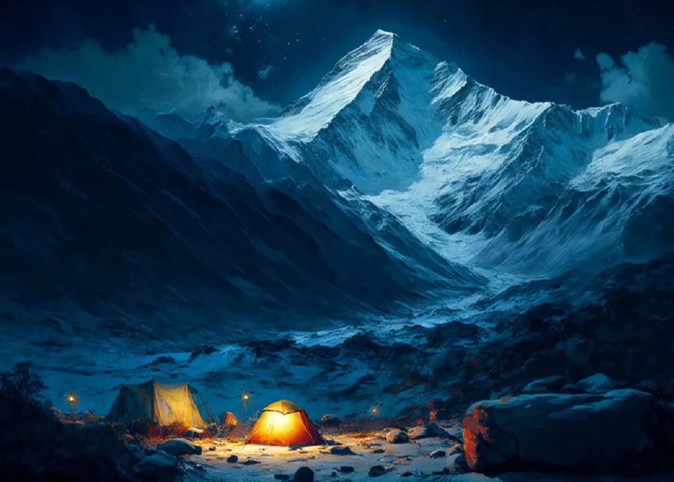 "C'est difficile de dormir", disent certains membres de l'expédition, faisant référence aux grincements qui se produisent sur le mont Everest la nuit.