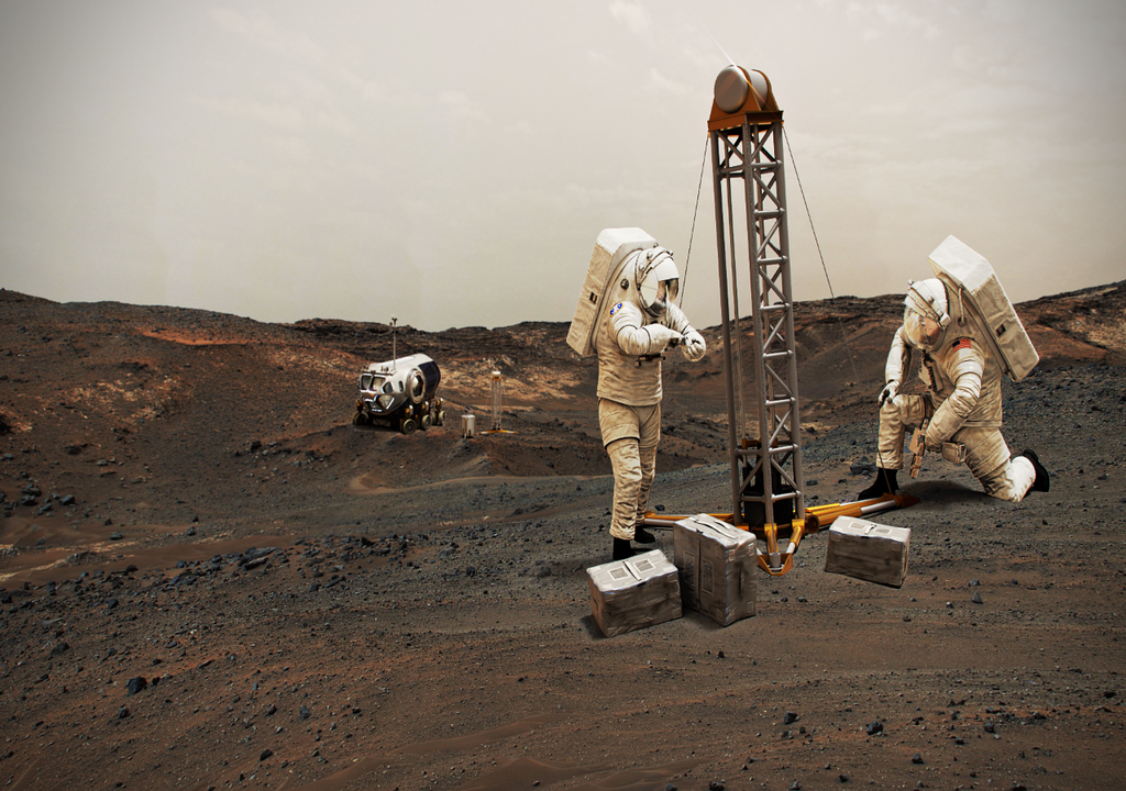 Illustration of astronauts on Mars © NASA