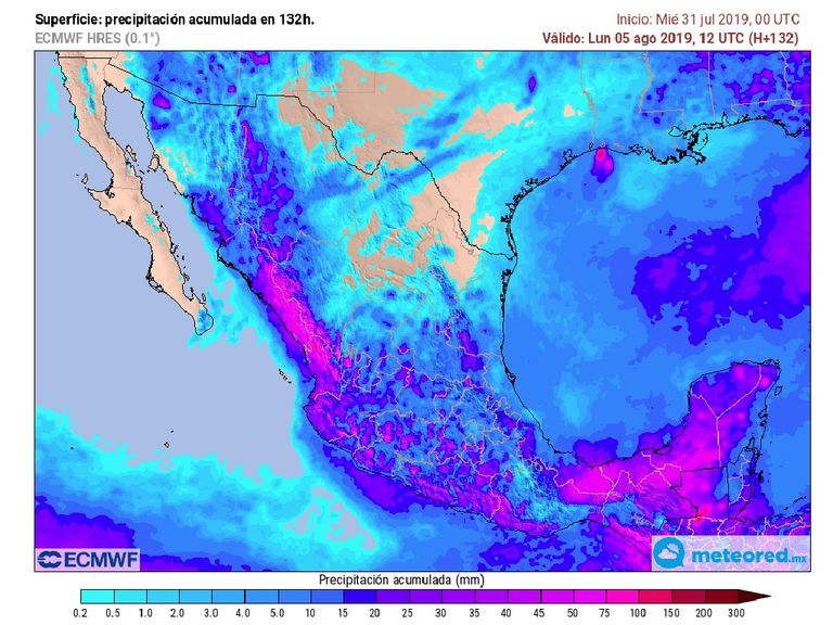 Modelo ECMWF de precipitaciones en próximos 4 días. Modelo ECMWF de precipitaciones en próximos 4 días.