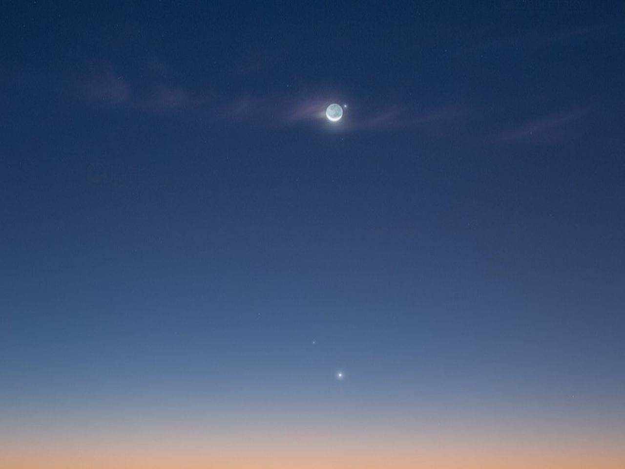 Las Campanas Luna y Mercurio. Crédito: Yuri Beletsky (Carnegie Las Campanas Observatory, TWAN)