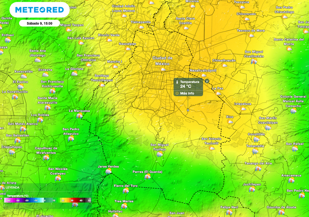 Temperatura máxima sábado CDMX