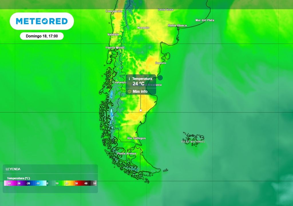 Temperaturas por encima d elo normal en el sudeste patagónico Se destaca ambiente templado a cálido en el sudeste de la Patagonia en las tardes de este fin de semana.