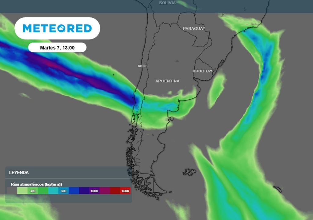 río atmosférico Un rio atmosferico aportará humedad y favorecerá las lluvias y nevadas