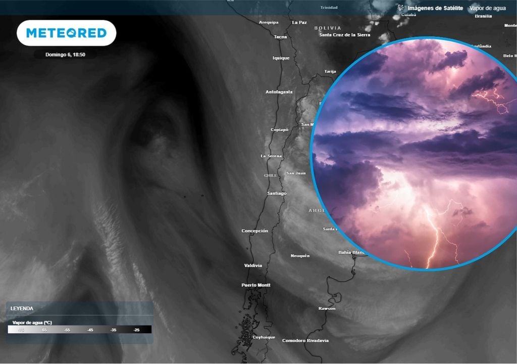 imagen de vapor de agua y rayos