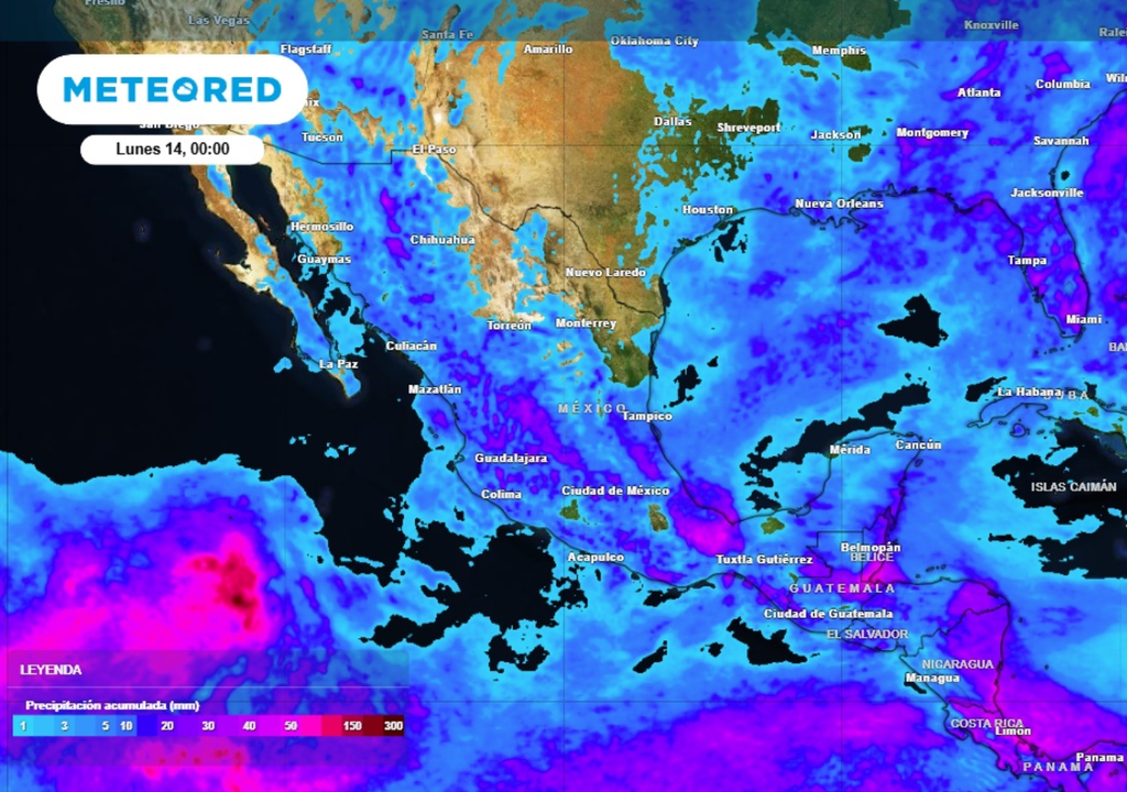 Pronóstico de lluvias para este domingo en México.