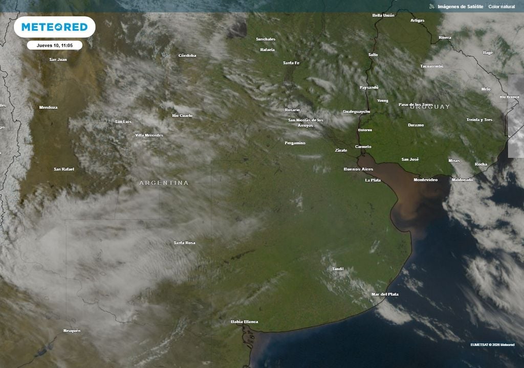 Sudestada Buenos Aires AMBA frío tiempo pronóstico Jueves todavia soleado y agradable en Buenos Aires. El tiempo cambiará radicalmente en las próximas 48 horas.