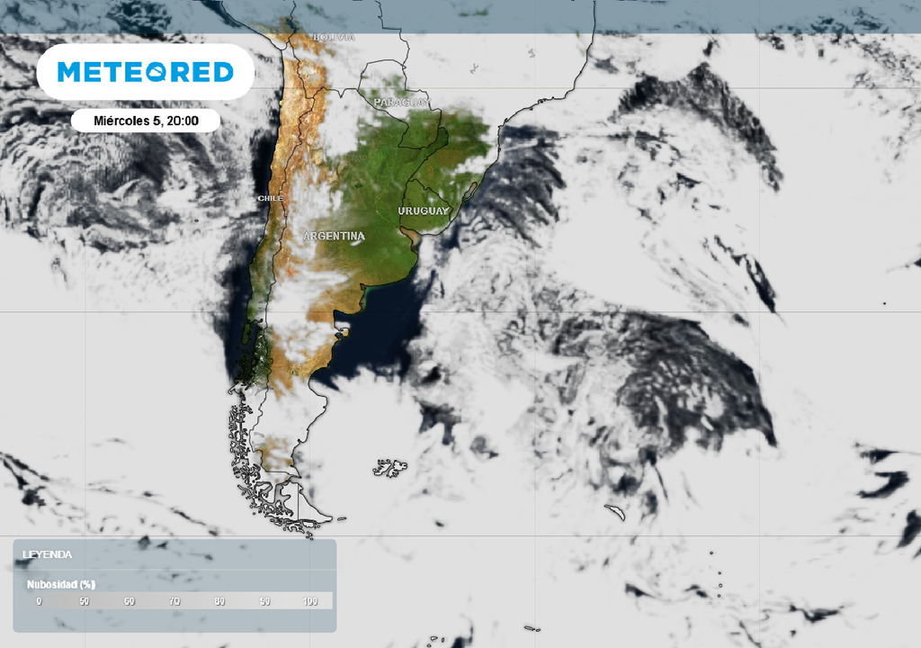 nubosidad en Argentina para la superluna