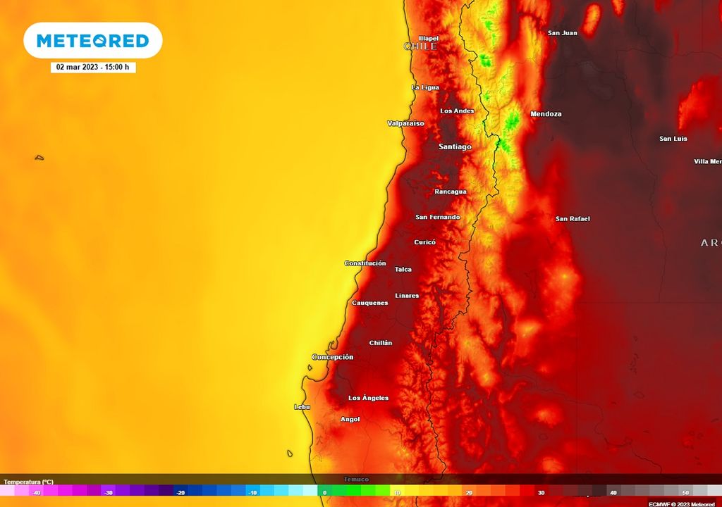 Temperaturas previstas; modelo ECMWF Temperaturas previstas; modelo ECMWF