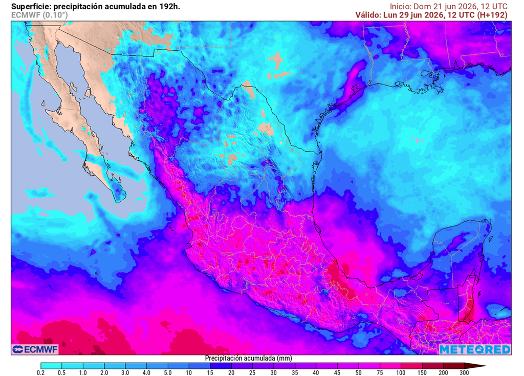 Pronóstico de lluvias acumuladas en milímetros La franja centro-sur de México mantendrán lluvias más frecuentes esta semana con 50-70 mm y locales superiores a 100 mm refrescando, pero con inundaciones.