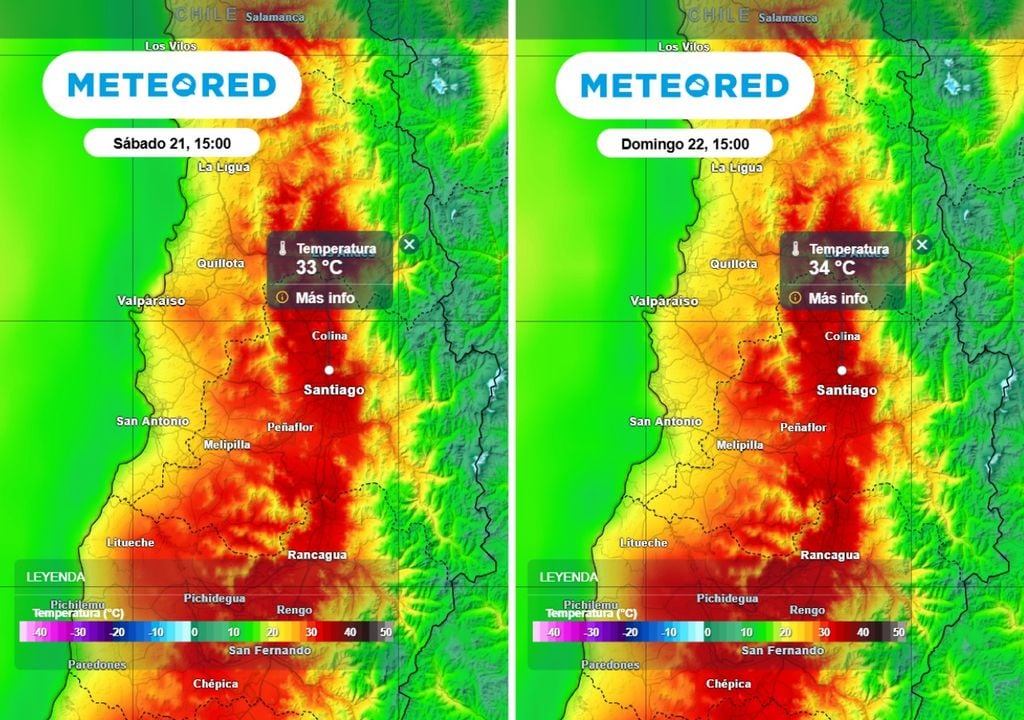 mapas de temperatura Este fin de semana volverá el calor extremo a la capital, siendo el domingo el día más caluroso.