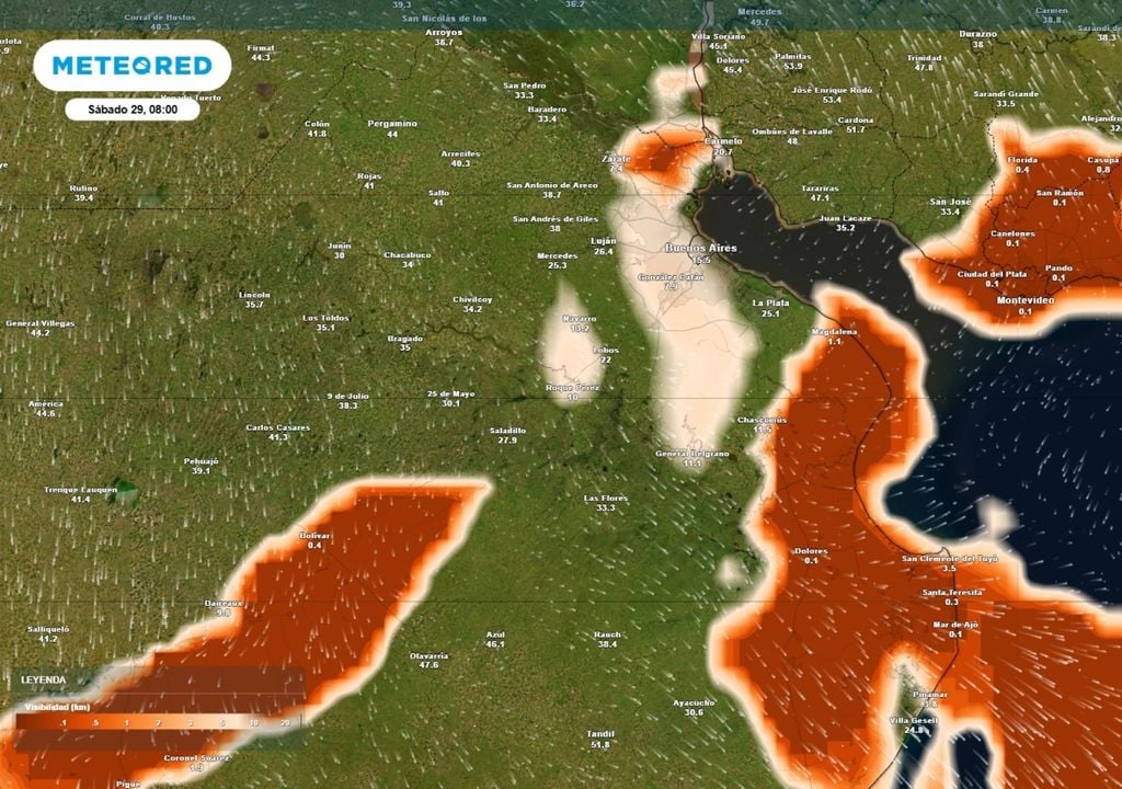 nieblas Entre el aporte de humedad desde el río y el frío nocturno, las condiciones serán favorables para las nieblas y neblinas.
