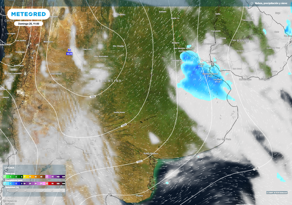 El domingo se esperan lluvias pasajeras y leves en el AMBA y distintos sectores del centro del país.