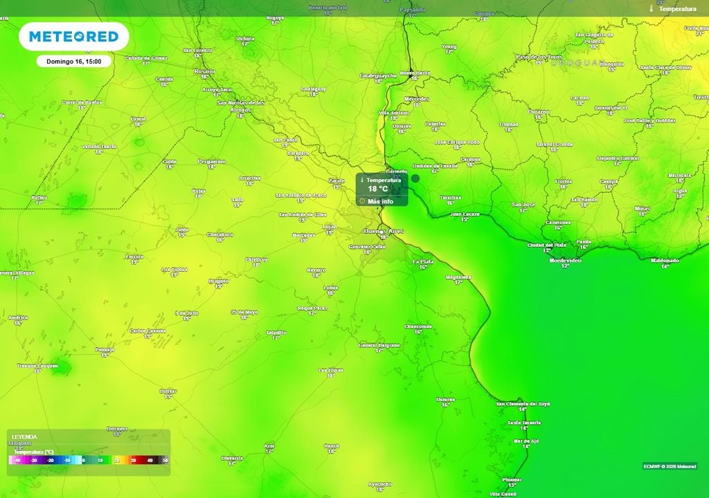Buenos Aires AMBA fin de semana largo tiempo pronóstico El domingo del Dïa del Niño la temperatura podría acercarse a 20 °C en la tarde sobre el AMBA.