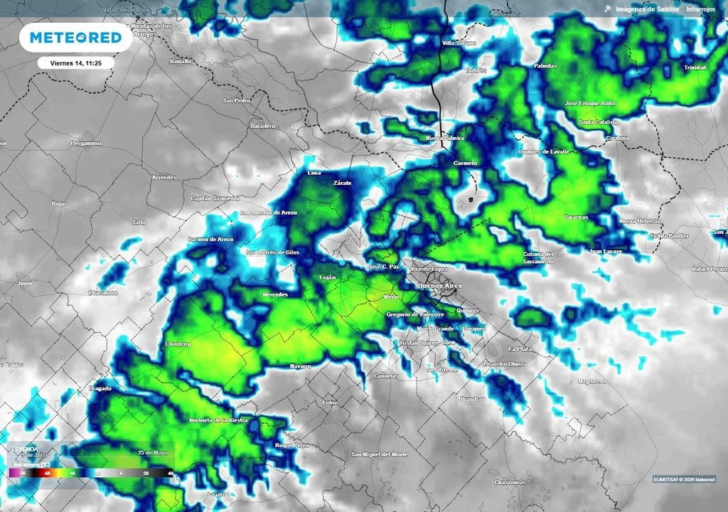 Buenos Aires AMBA fin de semana largo tiempo pronóstico Viernes cubierto y con precipitaciones débiles en el AMBA.