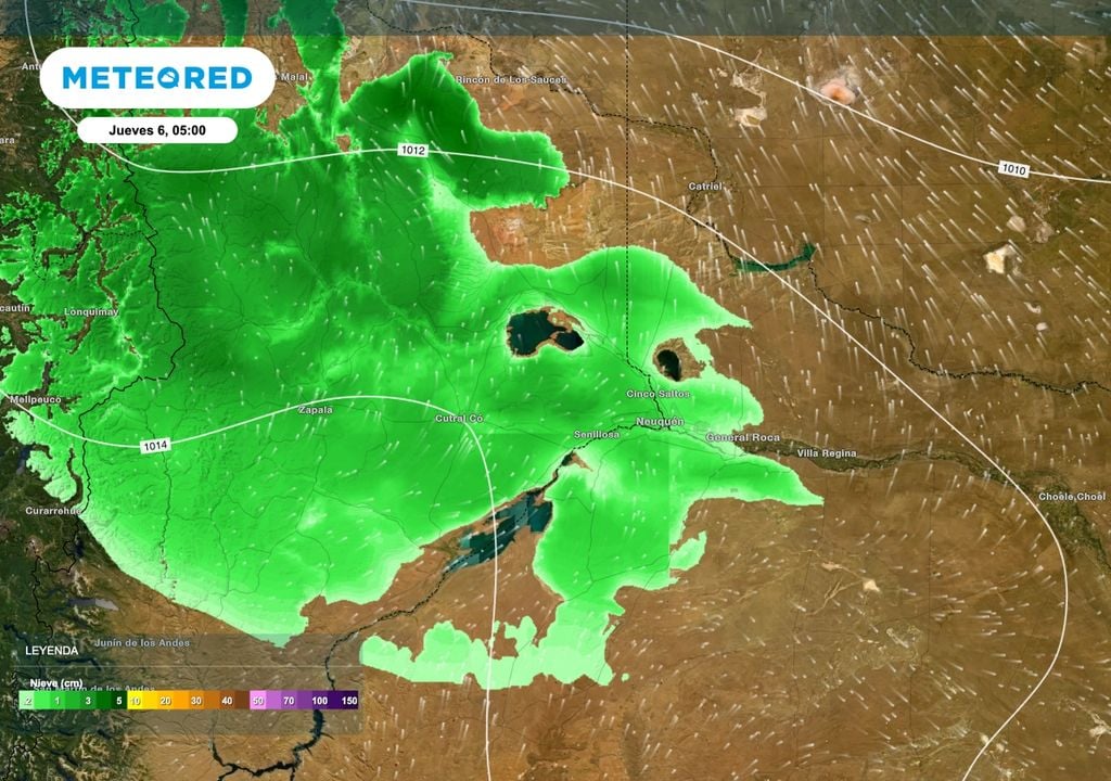nieve alto valle Entre el miércoles 5 a la noche y las primeras horas del jueves 6 la nieve podrá extenderse desde el centro y norte de Neuquén hacia sectores del oeste del alto valle de los ríos Negro y Neuquén.