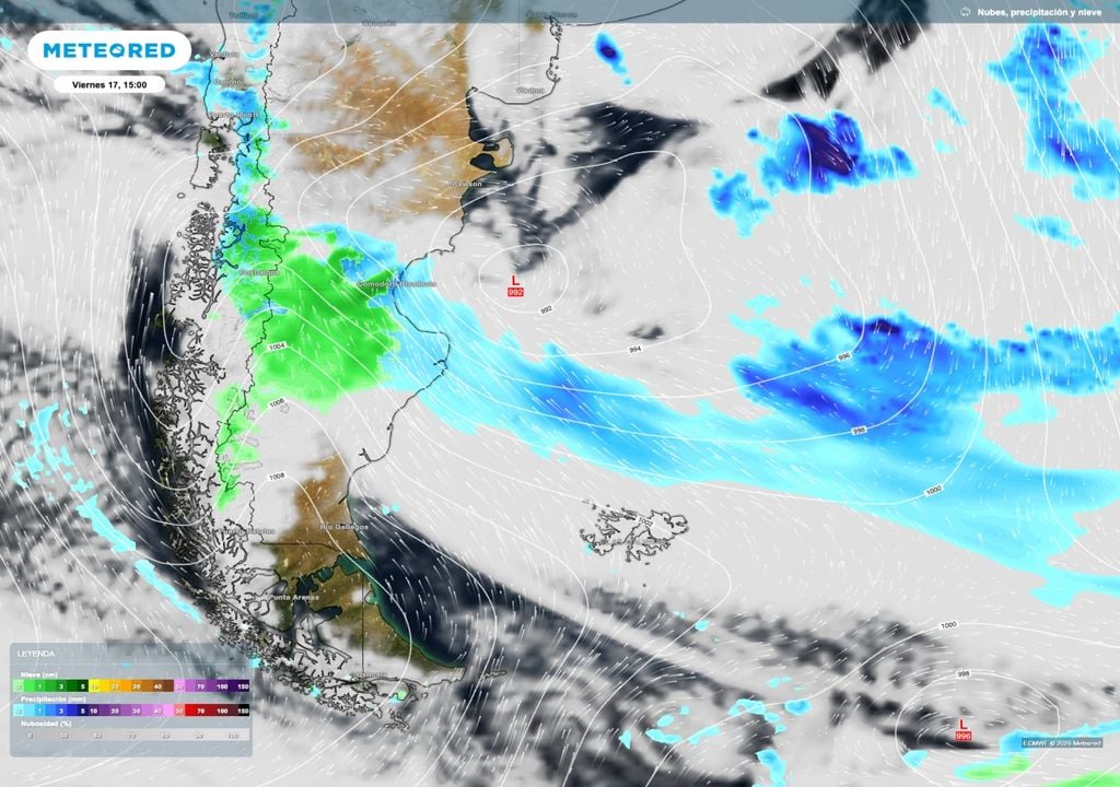 Sinoptica Patagona La situación sinóptica de este viernes nos muestra un sistema de baja presión ubicado frente al Golfo de San Jorge sobre el océano Atlántico.