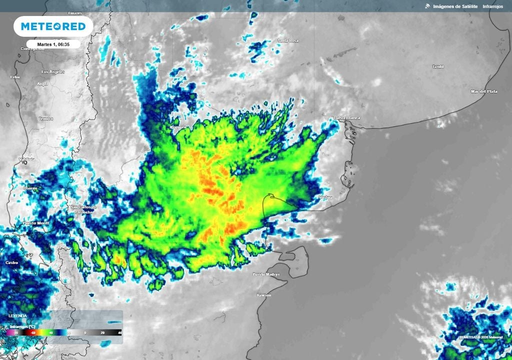 Argentina tiempo pronóstico clima Martes inestable en la franja norte de la Patagonia.