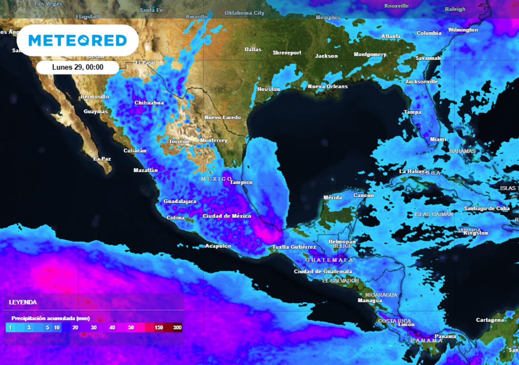 Pronóstico de lluvias para este domingo en México.