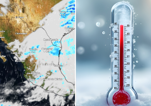 Frente fr&iacute;o y su masa de aire &aacute;rtica al Norte de M&eacute;xico, refuerzan el fr&iacute;o, rachas de viento y tormentas en M&eacute;xico