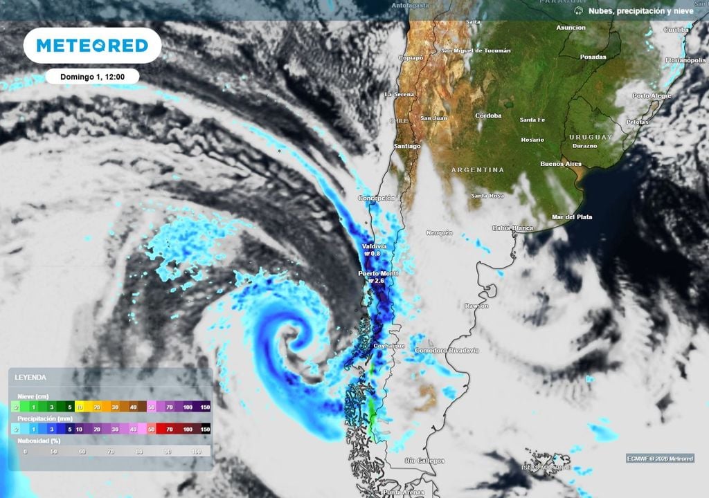El sistema frontal ingresará por el sur este domingo y, a medida que el frente frío avance hacia el norte, alcanzará a la zona central durante el lunes.