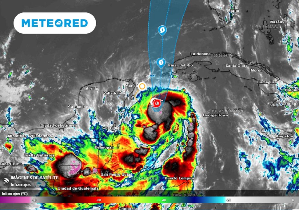 Imagen de satélite en infrarrojo