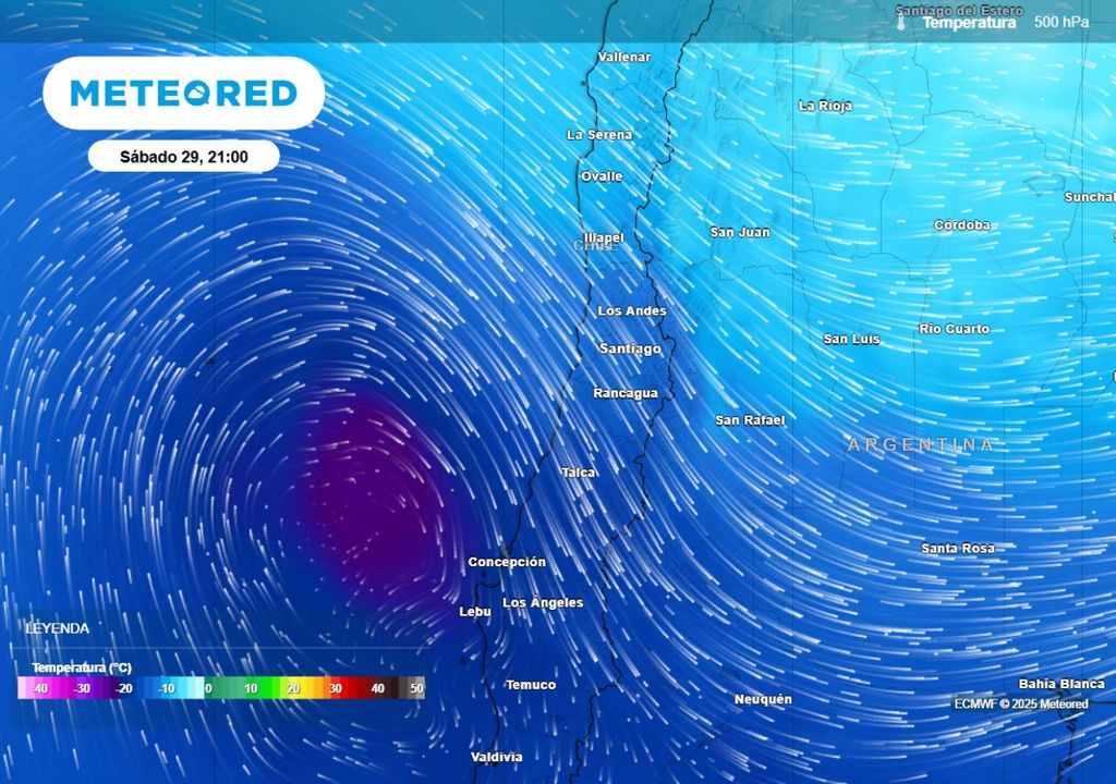 mapa de temperatura en 500 hPa mapa de temperatura en 500 hPa