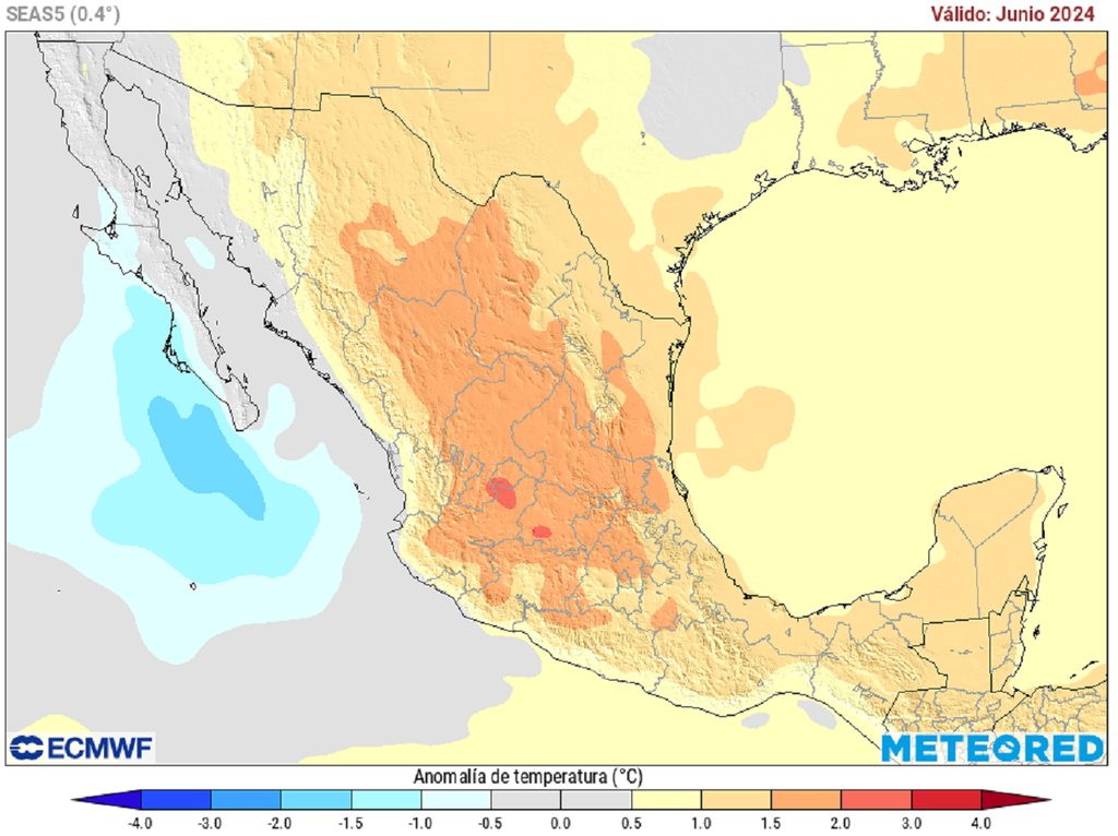 Anomalía de temepraturas en junio Anomalía de temepraturas en junio