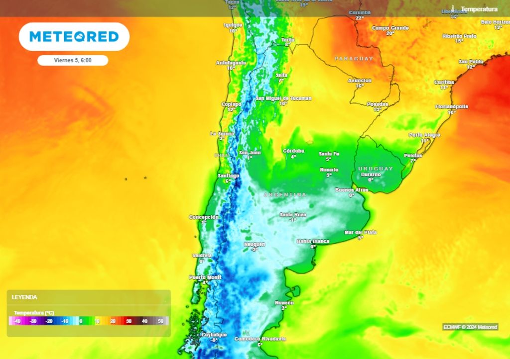 frio polar Argentina tiempo clima Pronóstico alerta julio