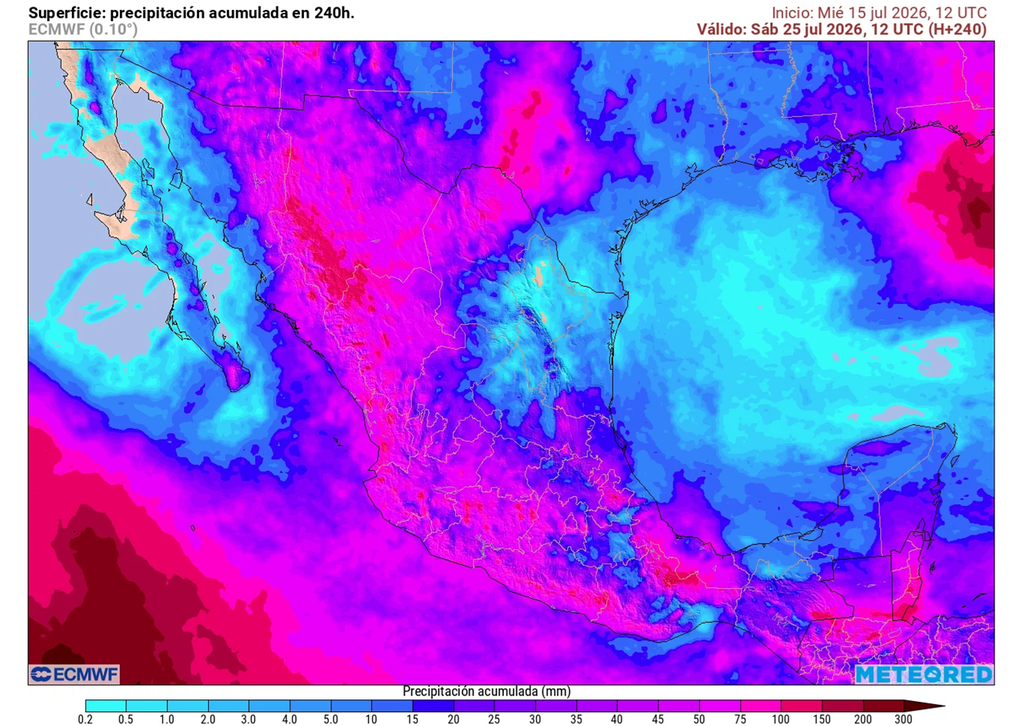 Pronóstico de lluvias acumuladas en 10 días Como imagen representativa, próximos 10 días las lluvias más abundantes estarán al norte-occidente del país, siendo menores en la mitad centro-oriente, asociada a la posible Canícula.